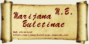 Marijana Buletinac vizit kartica